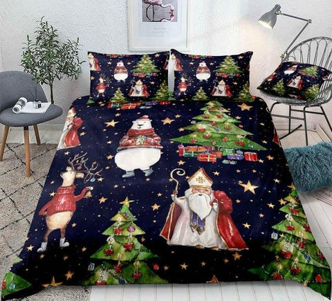 Image of Christmas Trees Star Comforter Set - Beddingify