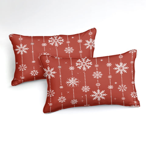 Image of Snowflake Red Christmas Bedding Set - Beddingify