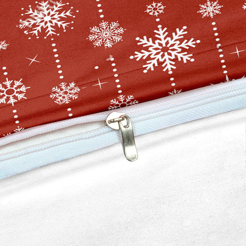 Snowflake Red Christmas Bedding Set - Beddingify