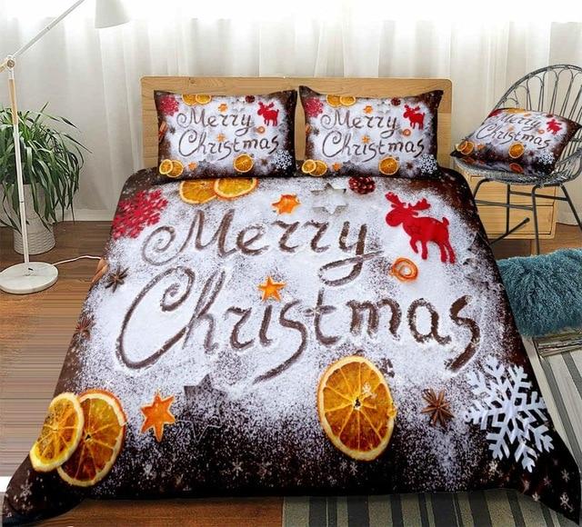 Snowflakes Fruits and Reindeer Christmas Comforter Set - Beddingify