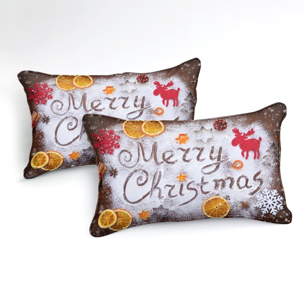 Snowflakes Fruits and Reindeer Christmas Comforter Set - Beddingify