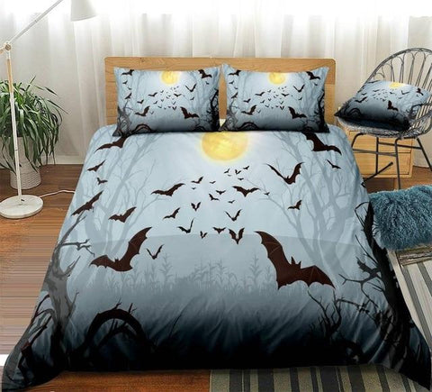 Image of Bats Halloween Comforter Set - Beddingify