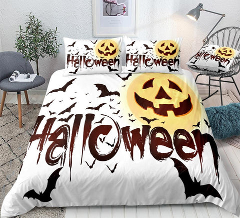 Halloween Bats Jack-o-Lantern Bedding Set - Beddingify