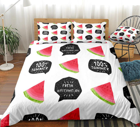 Image of Girls Watermelon Pattern White Bedding Set - Beddingify