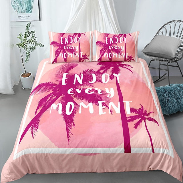 Pink Tropical Bedding Set - Beddingify