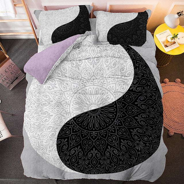 Tarot Black And White Yin Yang Bedding Set - Beddingify