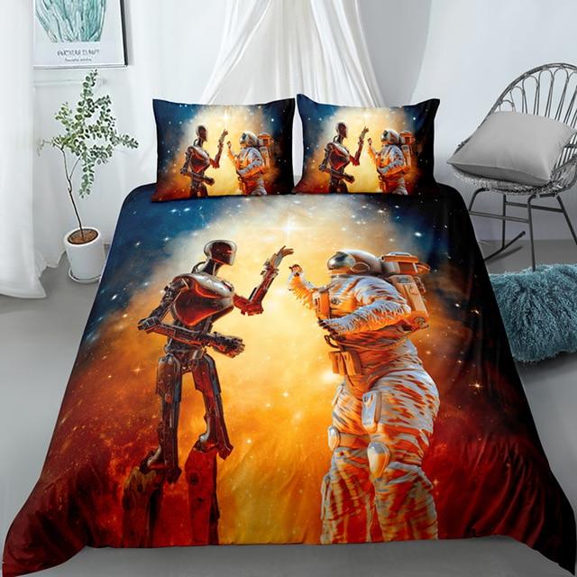 Astronaut And Robot Comforter Set - Beddingify