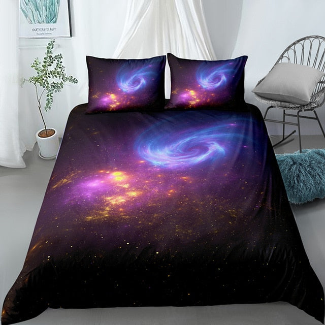 Purple Galaxy Astronaut Bedding Set - Beddingify