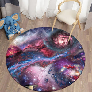 Waves 3D Round Carpets for Living Room Galaxy Space Floor Mat Area Rugs