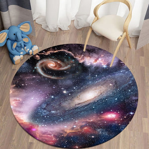 Star 3D Round Carpets for Living Room Galaxy Space Floor Mat Area Rugs