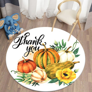 Thank-You Pumpskins - Thanksgiving Fall Autumn Decoration Round Carpet