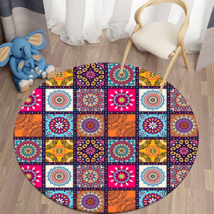 Bohemian Mandala Round Carpet for Living Room Rugs 01