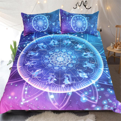 Image of Galaxy Burgundy Mandala Comforter Set - Beddingify
