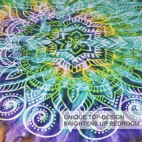 Image of Lotus Tie Dye Mandala Comforter Set - Beddingify