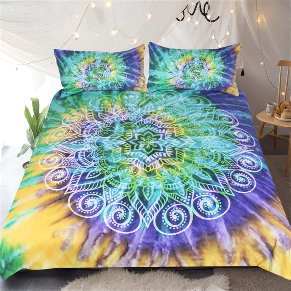 Lotus Tie Dye Mandala Bedding Set - Beddingify