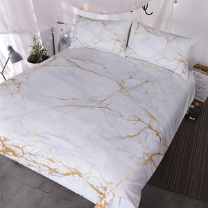 Gold and White Marble Bedding Set - Beddingify