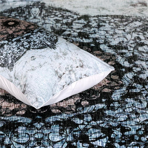 Image of Black and Blue Boho Comforter Set - Beddingify