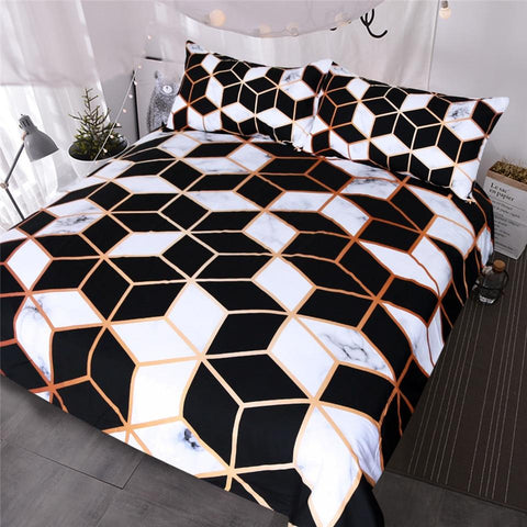 Image of Cube Geometric Comforter Set - Beddingify