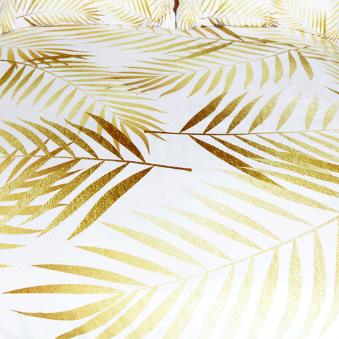 Image of Modern Palm Leaf Comforter Set - Beddingify
