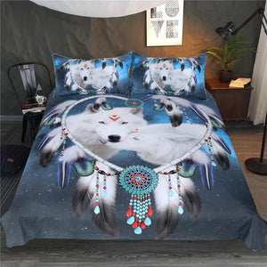 Native American Wolf Dreamcatcher Comforter Set - Beddingify