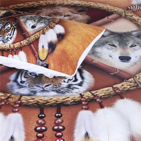 Image of Wolf Dreamcatcher Comforter Set - Beddingify