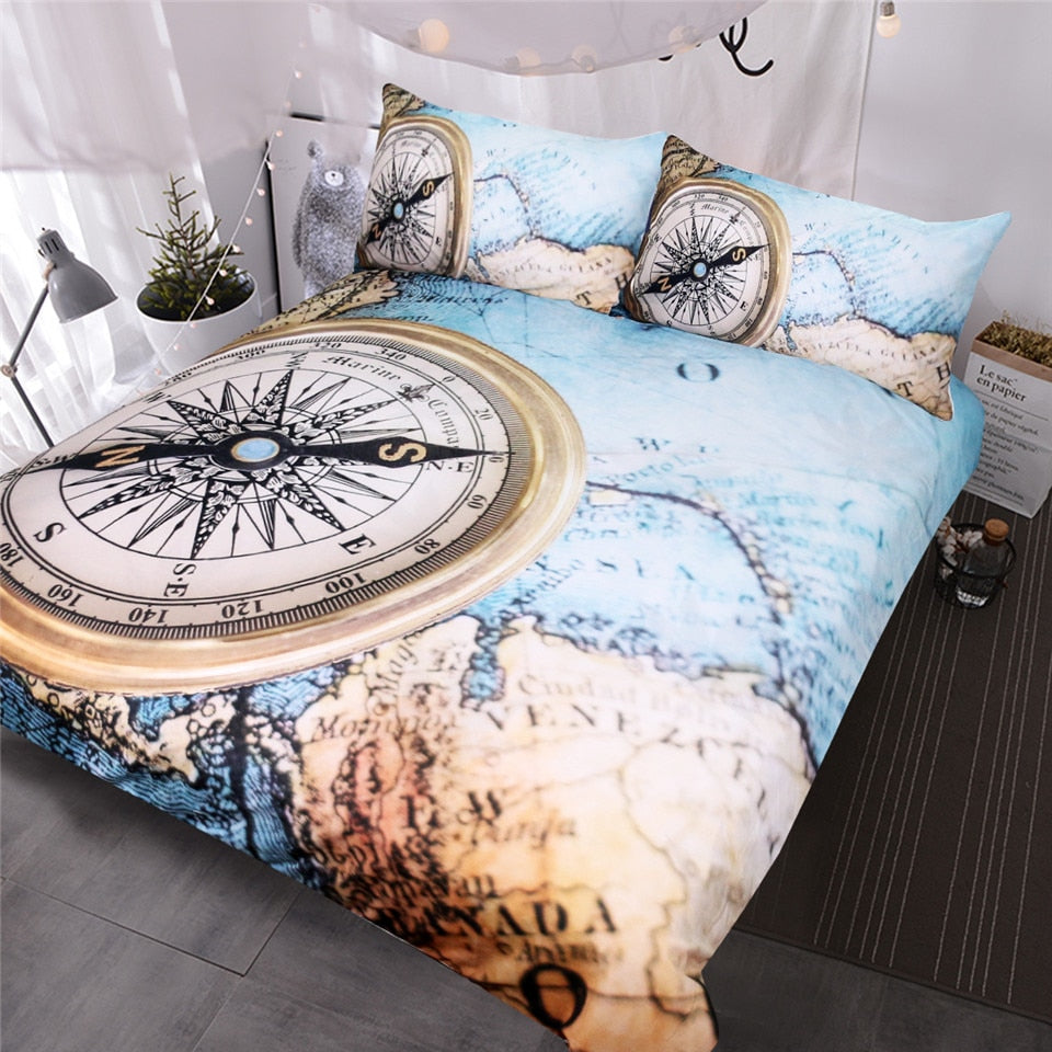 Compass Printed Bedding Set - Beddingify