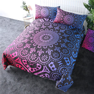 Black Blue Red Mandala Bedding Set - Beddingify