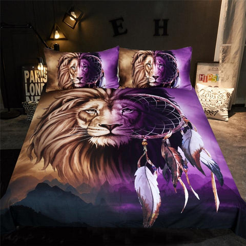 Image of Lion Dreamcatcher Comforter Set - Beddingify