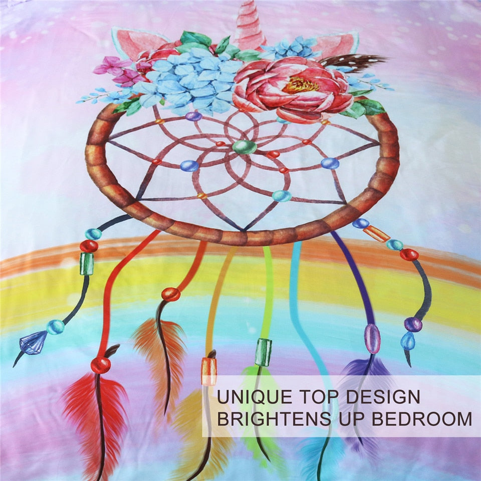 Unicorn Rainbow Dreamcatcher Bedding Set - Beddingify