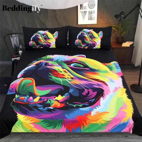Image of Watercolor Bulldog Comforter Set - Beddingify