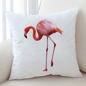 Flamingo White Cushion Cover - Beddingify