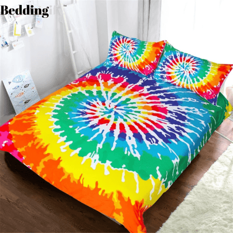 Image of Rainbow Tie Dye Bedding Set - Beddingify