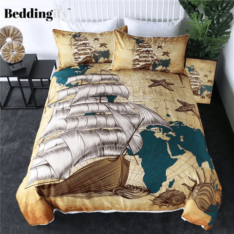 Image of Sailing Ship Comforter Set - Beddingify