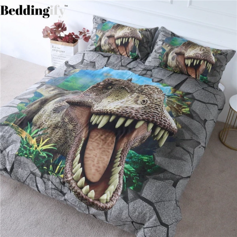 Image of 3D Scary Dinosaur Comforter Set - Beddingify