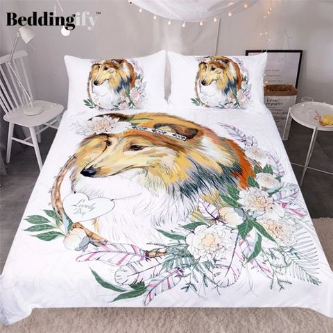 Image of Lovely Collie Comforter Set - Beddingify