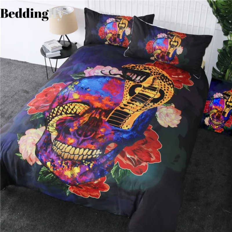 Gothic Cobra Skull Bedding Set - Beddingify