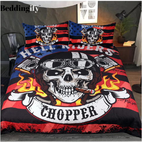 Image of Fire Skull Comforter Set - Beddingify