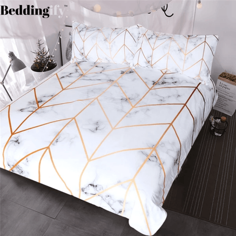 Image of Stylish Marble Texture Comforter Set - Beddingify