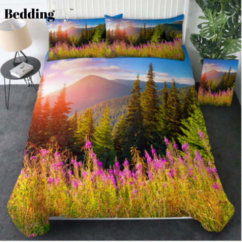 Image of 3D Printed Sunset Flower Comforter Set - Beddingify