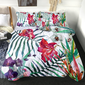 4 Pieces Orchids SWBD2315 Comforter Set