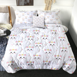 4 Pieces Cute Kitty SWBD2318 Comforter Set