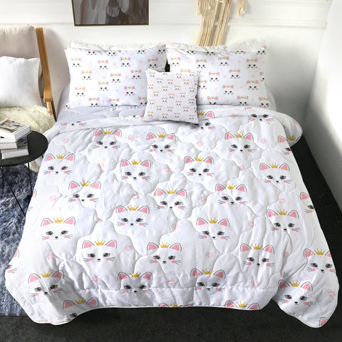 Image of 4 Pieces Cute Kitty SWBD2318 Comforter Set