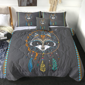 4 Pieces Raccoon Dreamcatcher SWBD2376 Comforter Set
