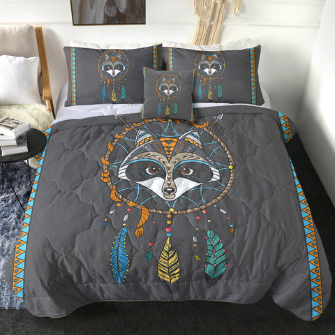 Image of 4 Pieces Raccoon Dreamcatcher SWBD2376 Comforter Set