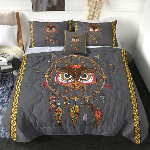 Image of 4 Pieces Owl Dreamcatcher SWBD2378 Comforter Set