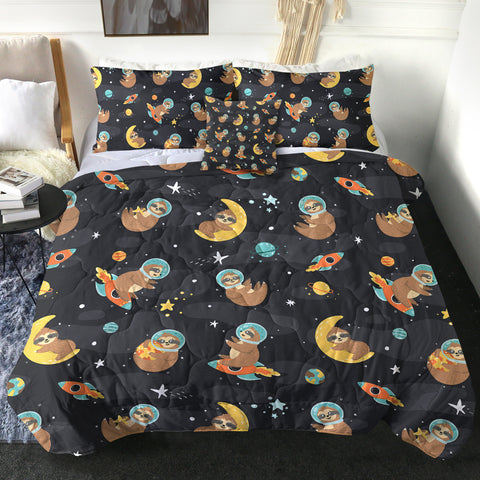 Image of 4 Pieces Slothtronaut SWBD2382 Comforter Set