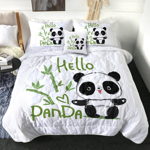 4 Pieces Hello Panda SWBD2383 Comforter Set