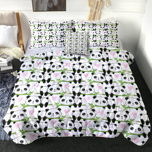 4 Pieces Panda Patterns SWBD2385 Comforter Set