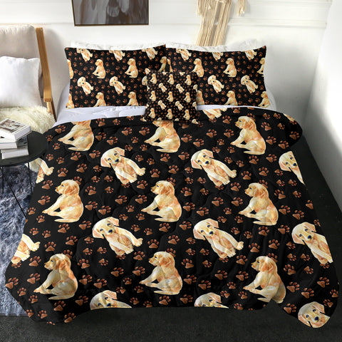 Image of 4 Pieces Golden Puppies SWBD2392 Comforter Set