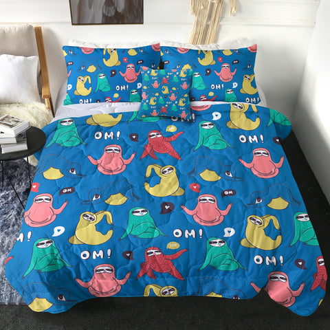 Image of 4 Pieces Ohm Sloths SWBD2397 Comforter Set